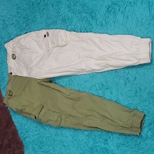 American Bazi Olive and Ivory Joggers